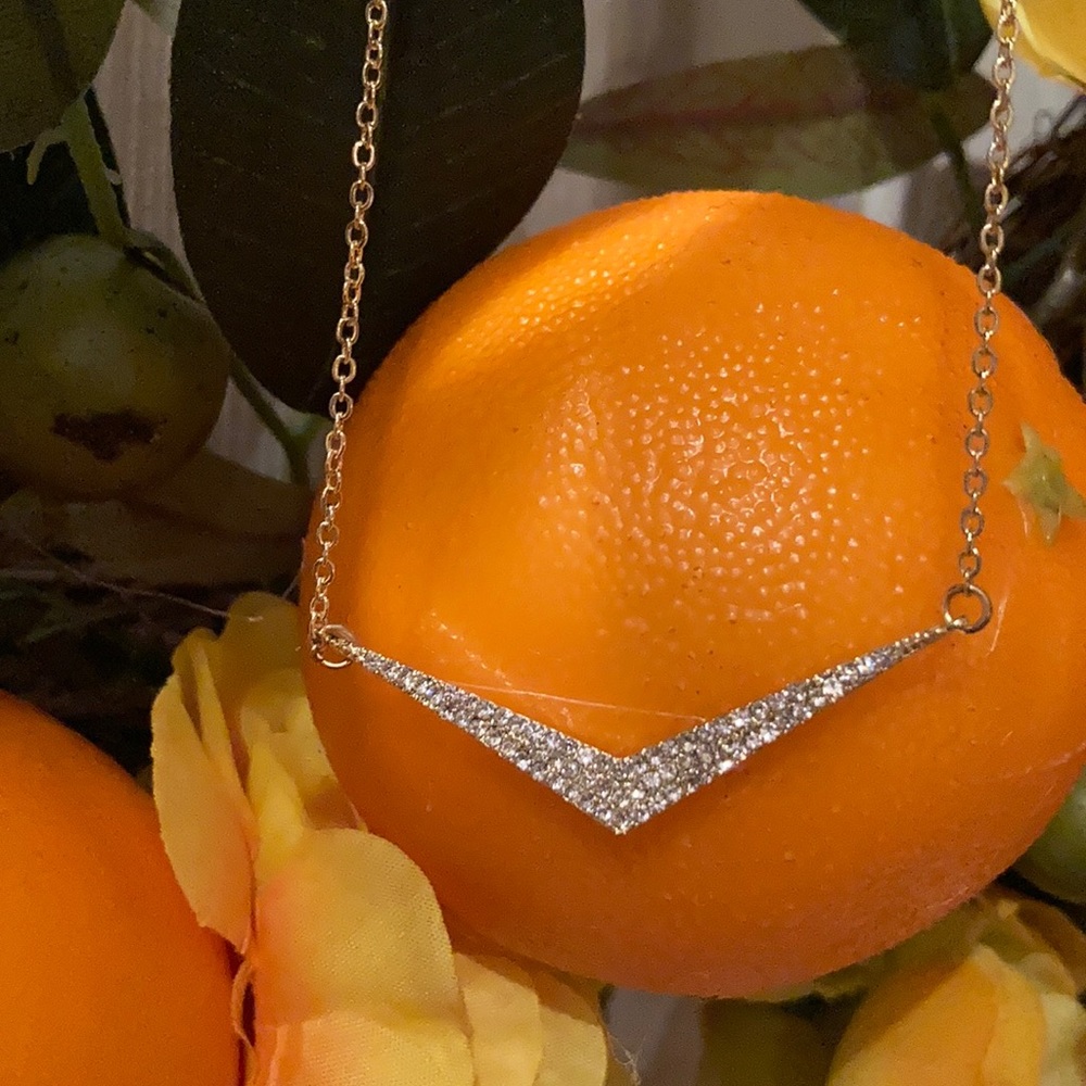 Jules Smith Crystal Chevron Necklace